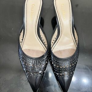 Cole Haan Black Kitten Heel Mules